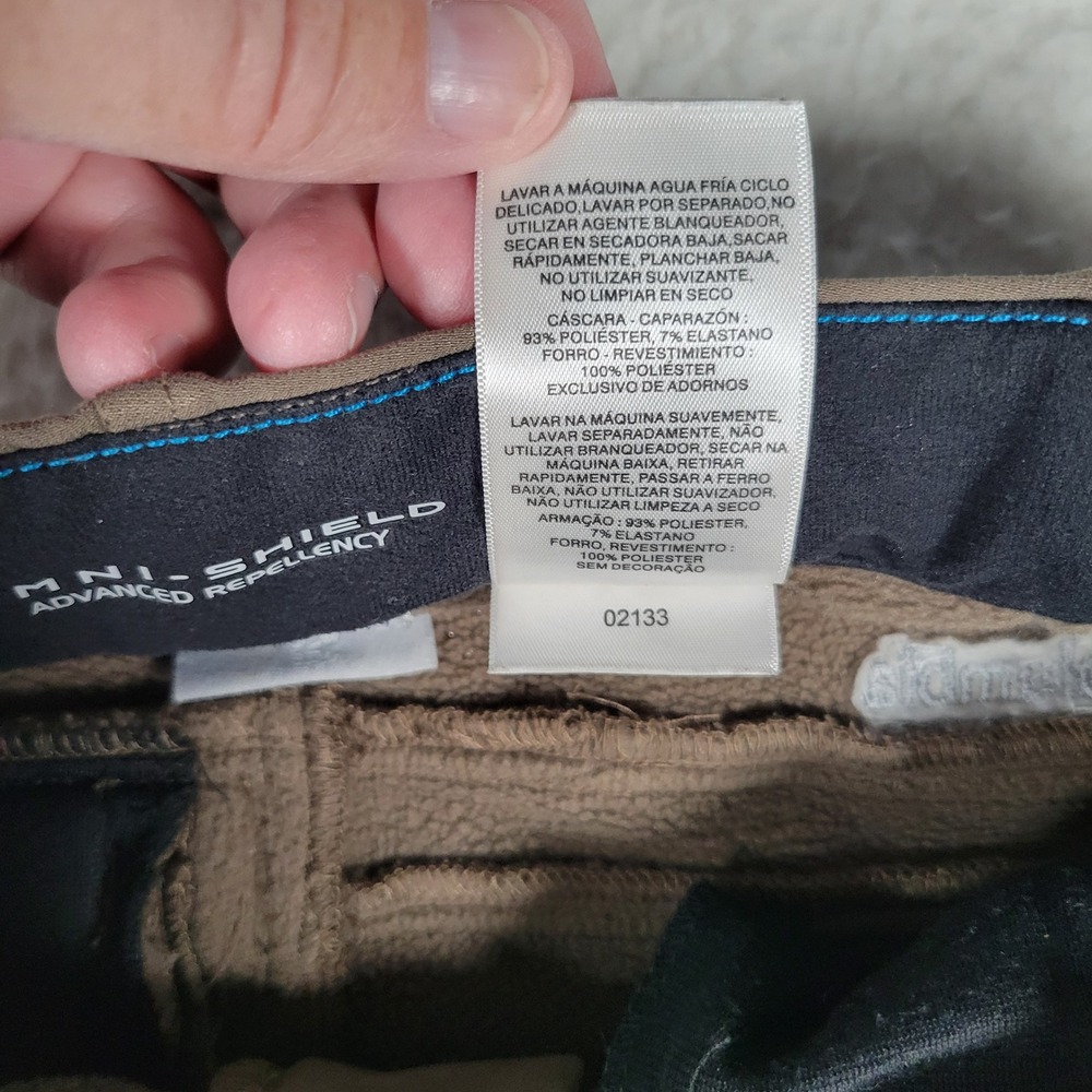 Columbia Titanium Softshell Pants Men 32x30 Brown OmniShield Fleece Lined Hiking - Picture 13 of 16